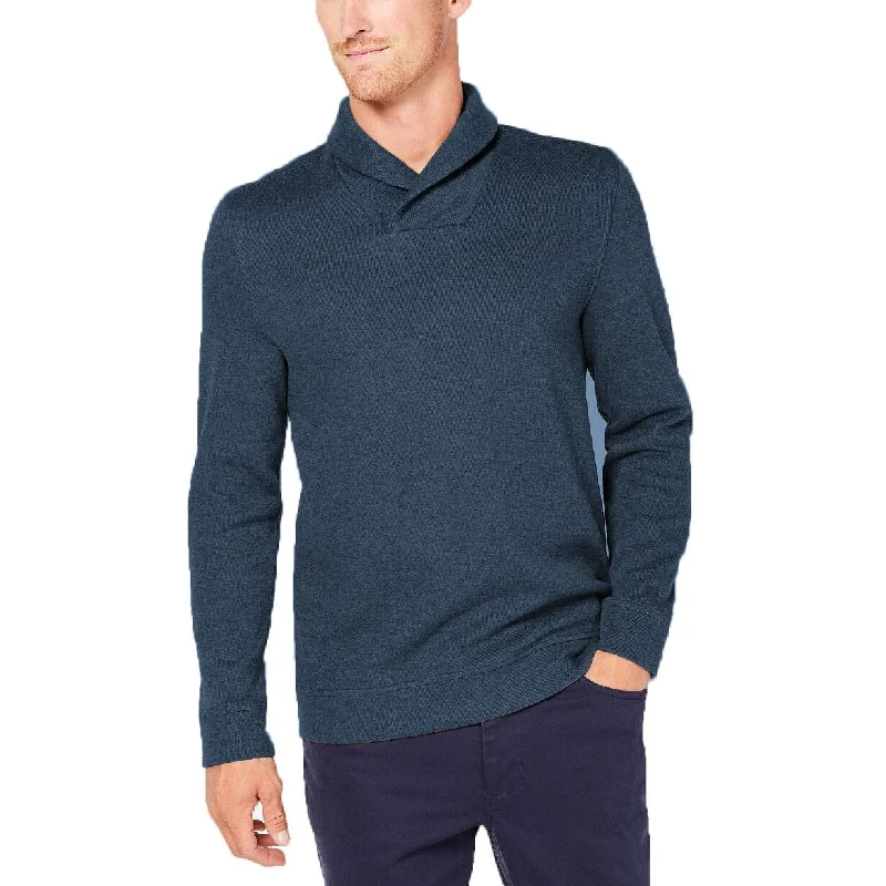 Tasso Elba Men's Shawl-Collar Pullover Sweater Navy Size 2 Extra Large