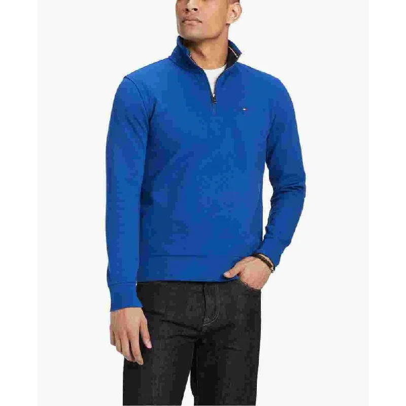 Tommy Hilfiger Men's Quarter-Zip Sweater Bright Blue Size Small