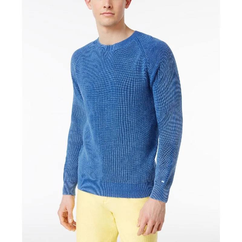 Tommy Hilfiger Mens Wallace Washed Cotton Sweater Blue - M