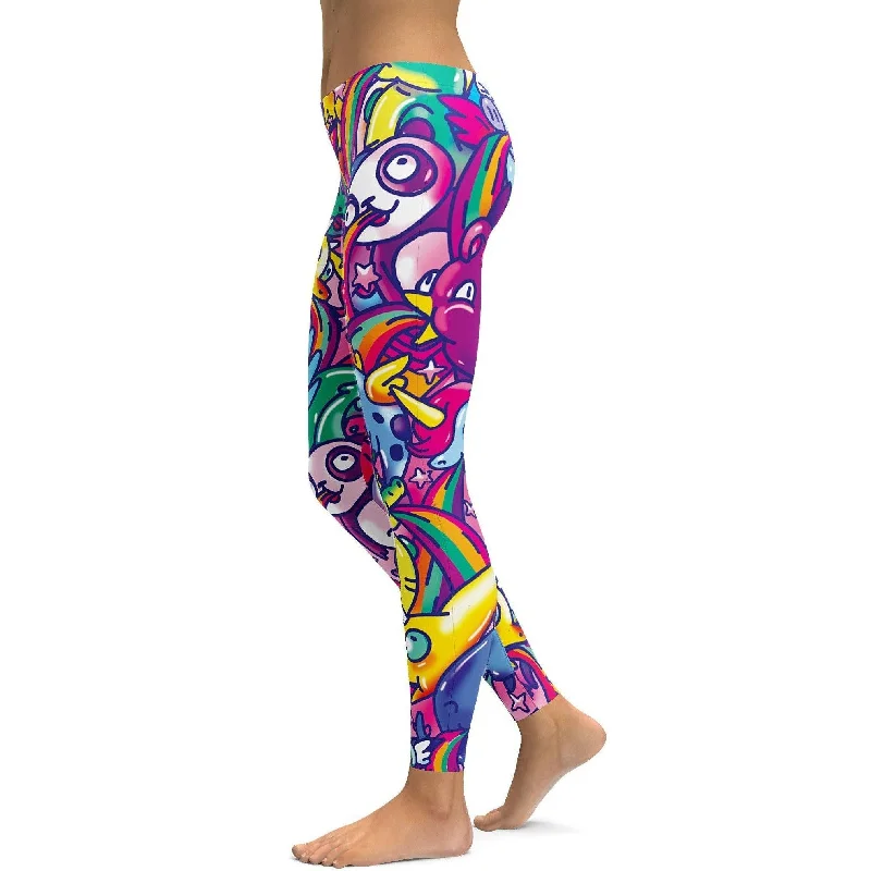 Vibrant Puking Animal Leggings