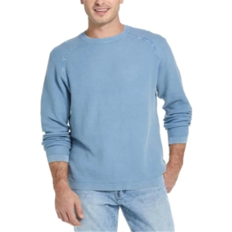 Weatherproof Vintage Men's Cotton Textured Crewneck Sweater Blue Size Small